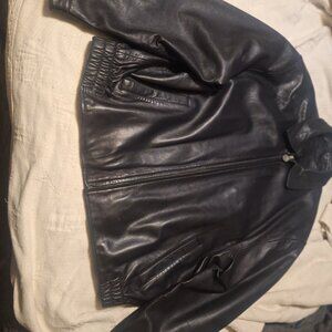 Mercury Marauder Exclusive Men's Black Leather Collared Full Zip Jacket